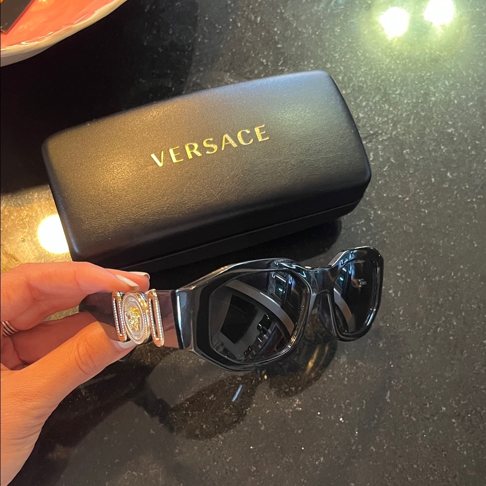 Versace Black and Gold Sunglasses